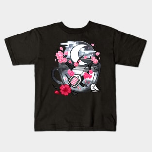 Pride Flag Teacup - Moonlight Sakura Demigirl Kids T-Shirt